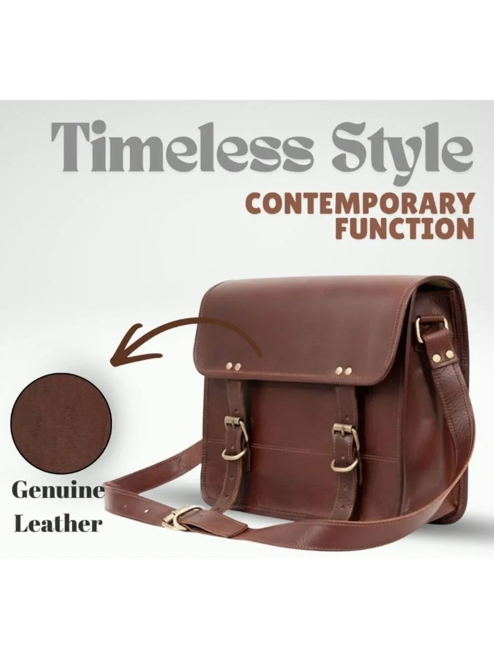 Vintage Leather Messenger Bag | 16